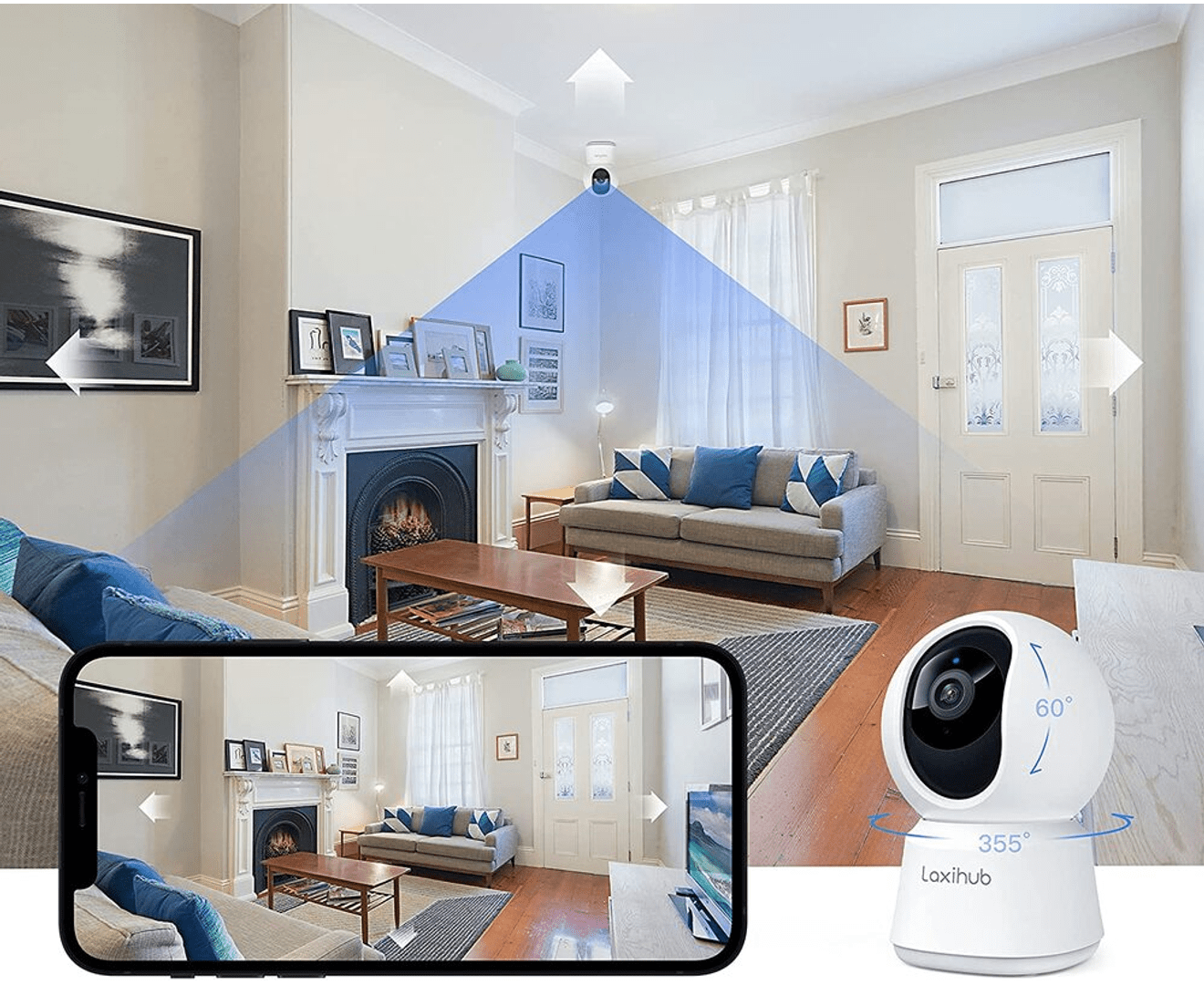 Laxihub P2 Indoor Baby Monitor 2-Way Audio 1080P FHD Night Vision AI