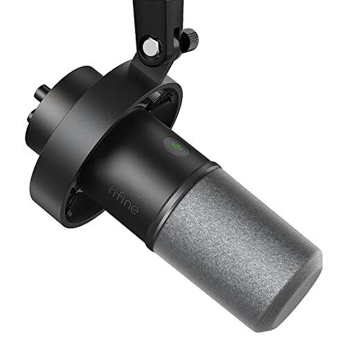 FIFINE K688 USB/XLR DYNAMIC MICROPHONE WITH SHOCK MOUNT, TOUCH-MUTE BUTTON, HEADPHONE JACK, I/O CONTROLS