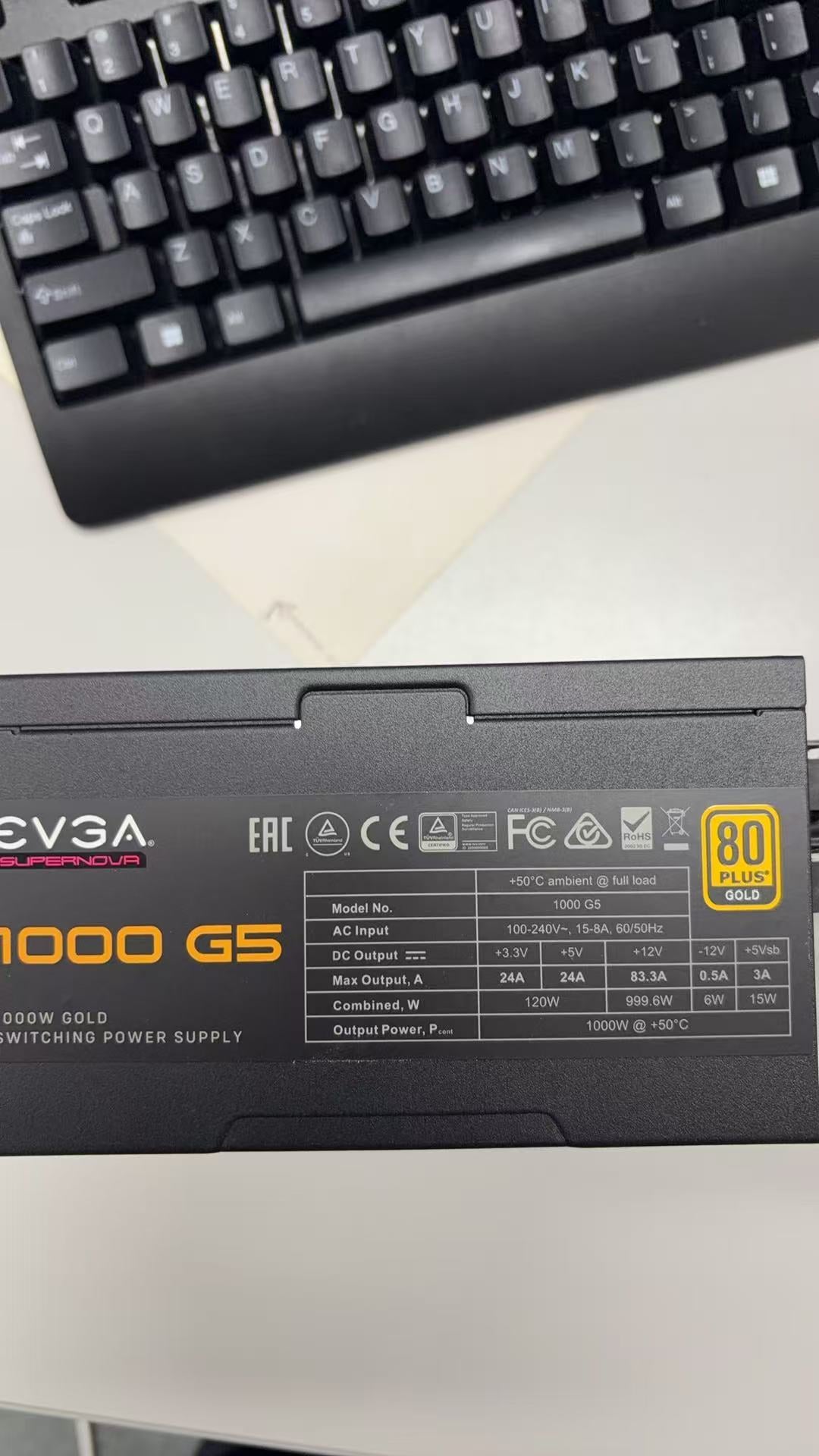 Used EVGA SuperNOVA 1000 G5 1000W 80+ Gold Fully Modular PSU + Full Cable Set