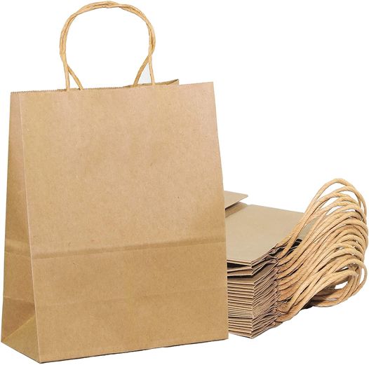 50pcs Kraft Paper Bags with Handles